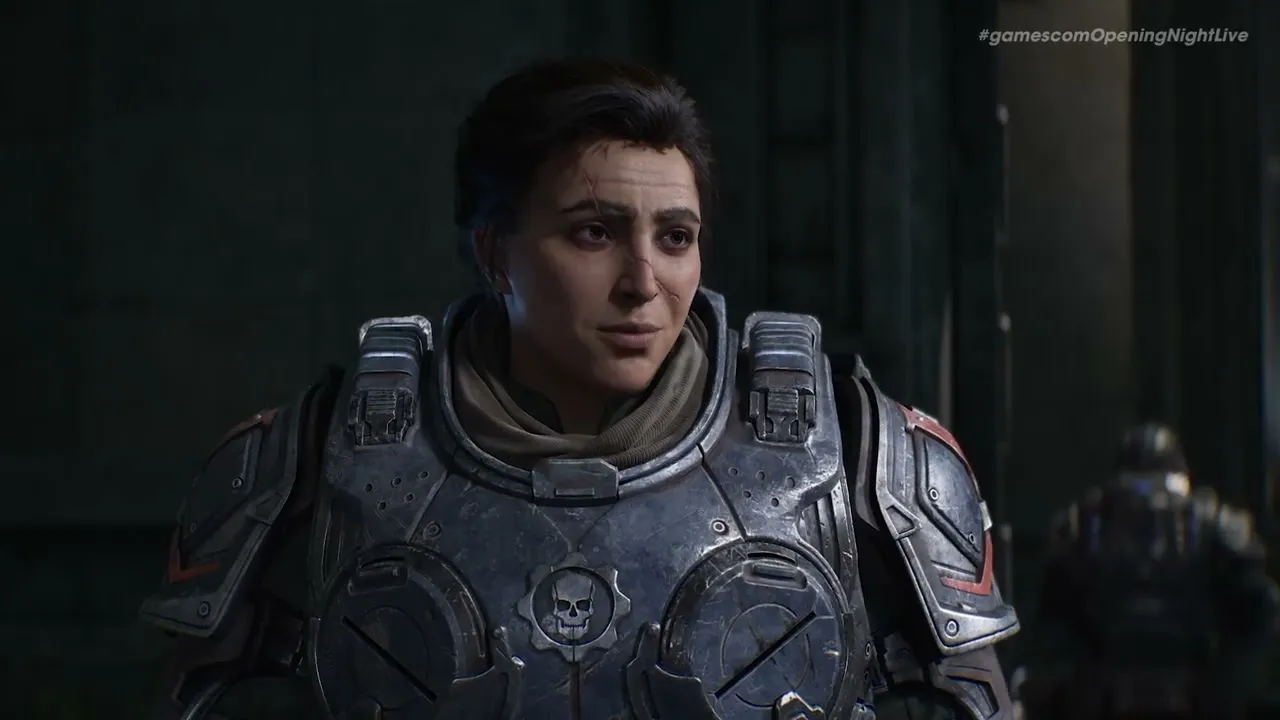Official Gears of War: E-Day World Premiere trailer thumbnail, credited to Gears of War and gamescom Opening Night Live.