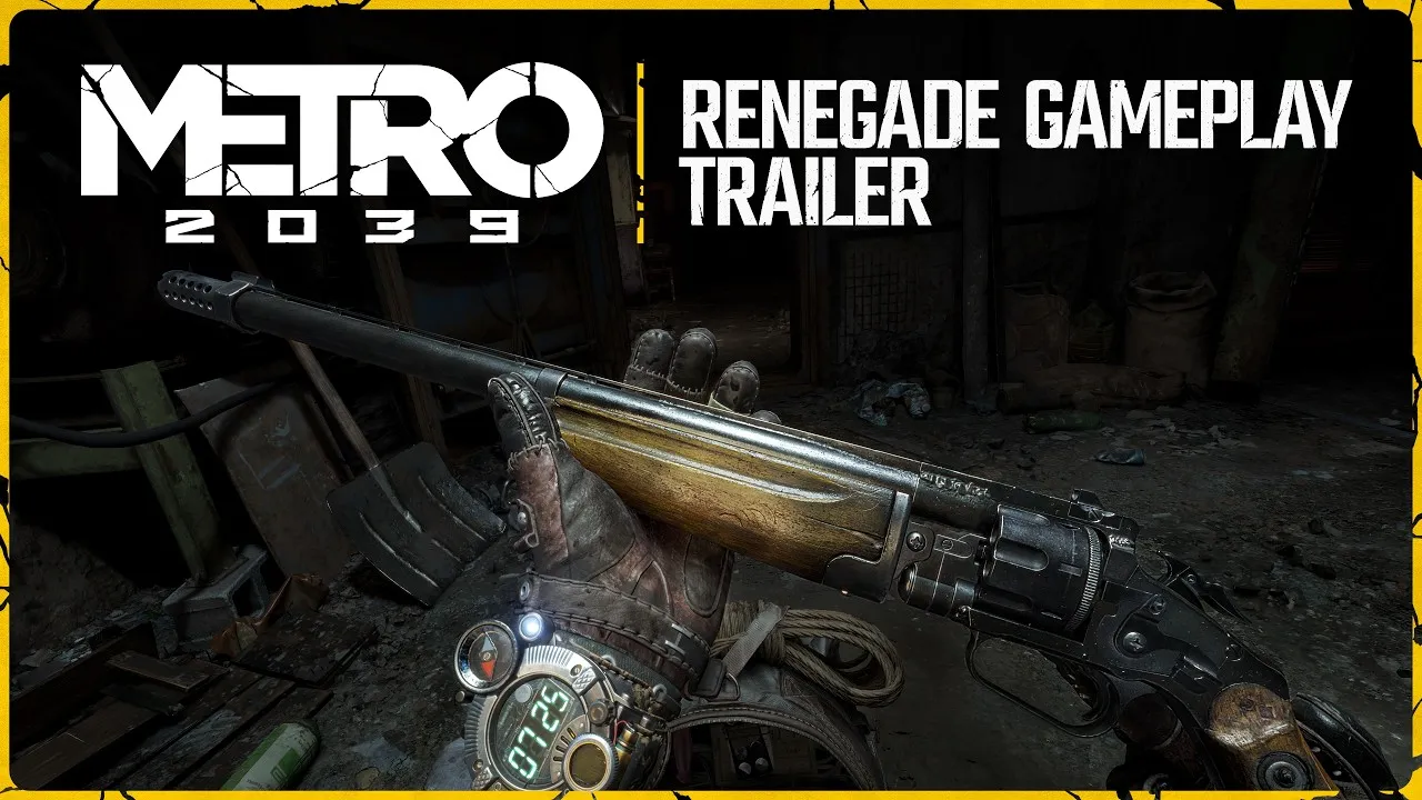 Official METRO 2039 Renegade gameplay trailer thumbnail, credited to 4A Games and Deep Silver.