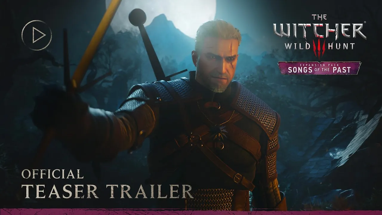 Official The Witcher 3 Wild Hunt Songs of the Past teaser trailer thumbnail, credited to CD Projekt Red.